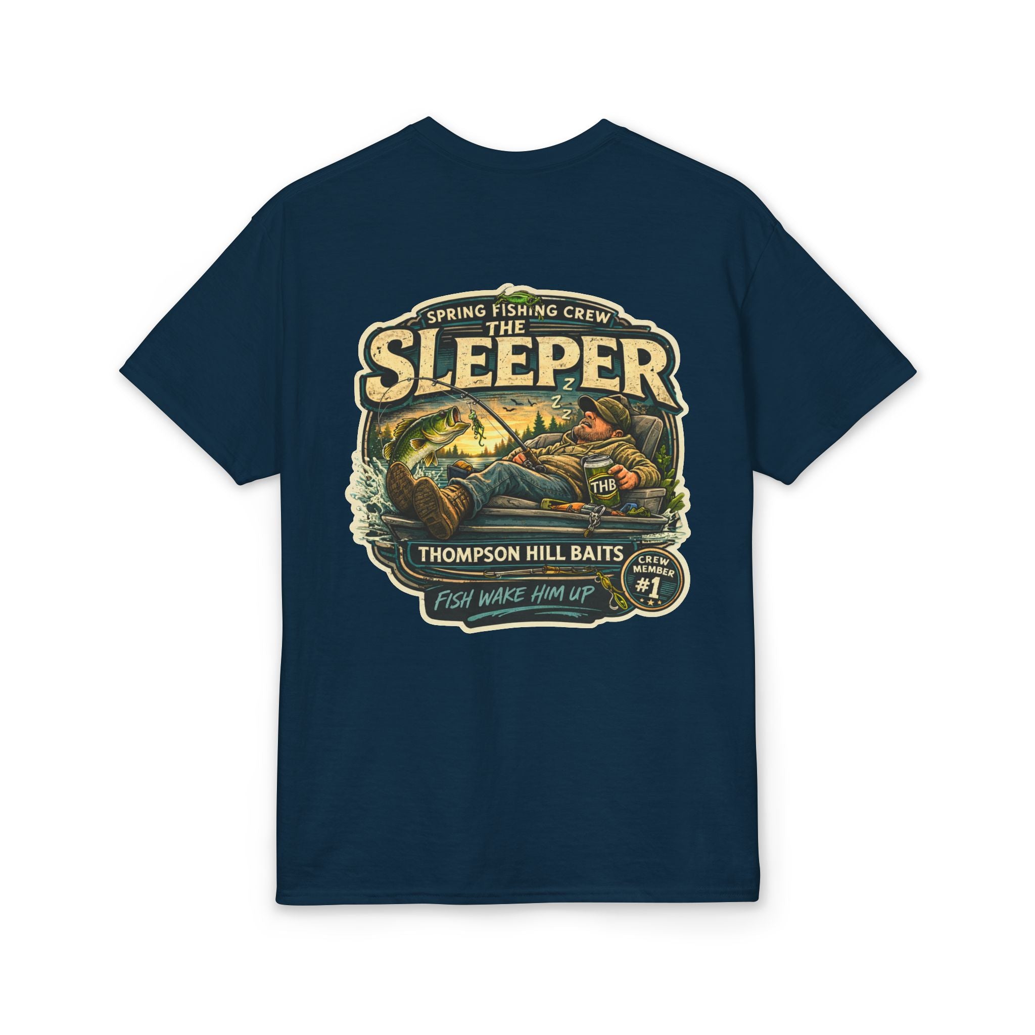'The Sleeper' Thompson Hill Baits Spring Fishing Crew Vintage Angler Tee