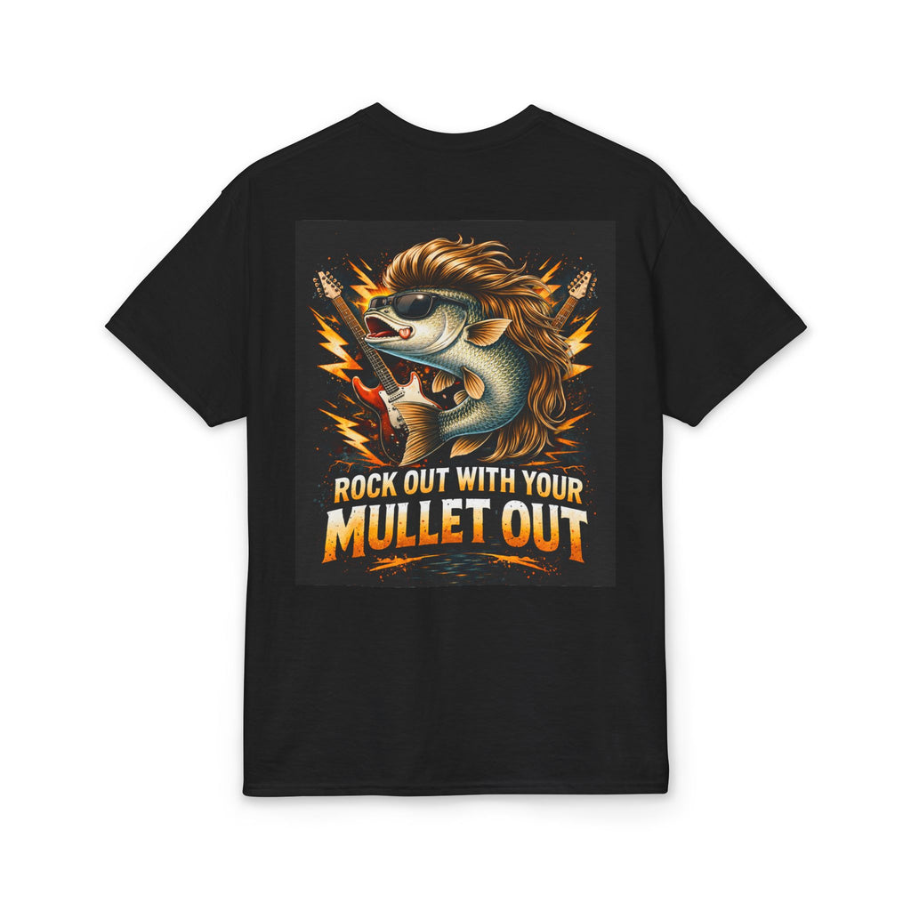 Mullet Fish Rock T-Shirt — "Rock Out With Your Mullet Out" Graphic Tee