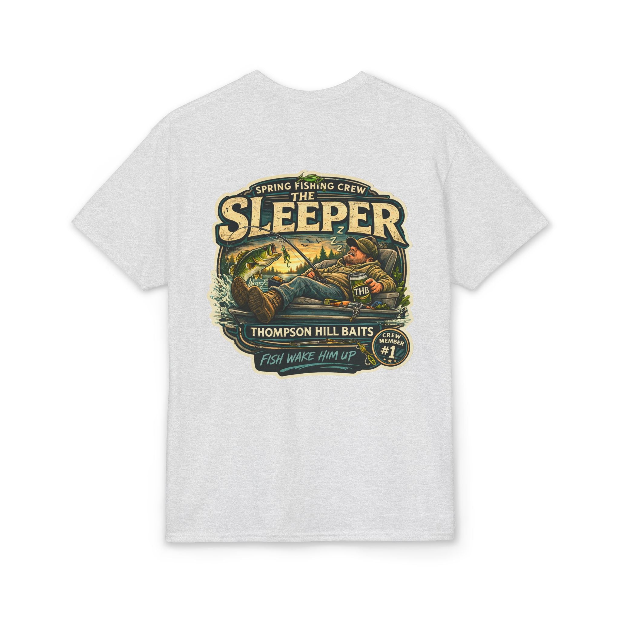 'The Sleeper' Thompson Hill Baits Spring Fishing Crew Vintage Angler Tee