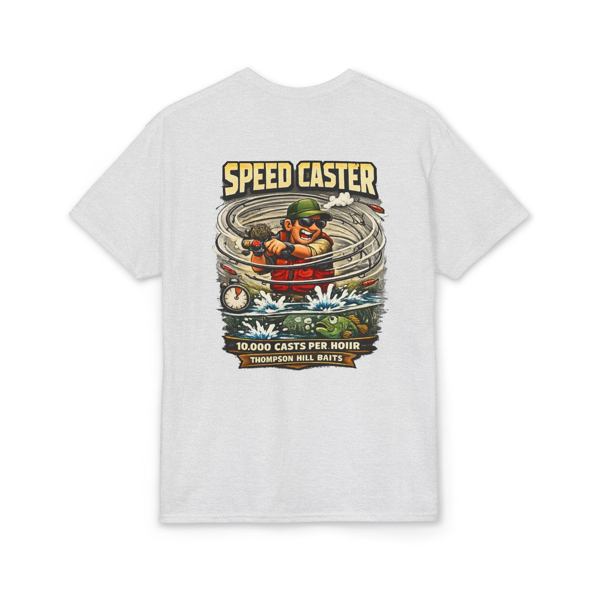 'The Speed Caster' Thompson Hill Baits Spring Fishing Crew Vintage Angler Tee
