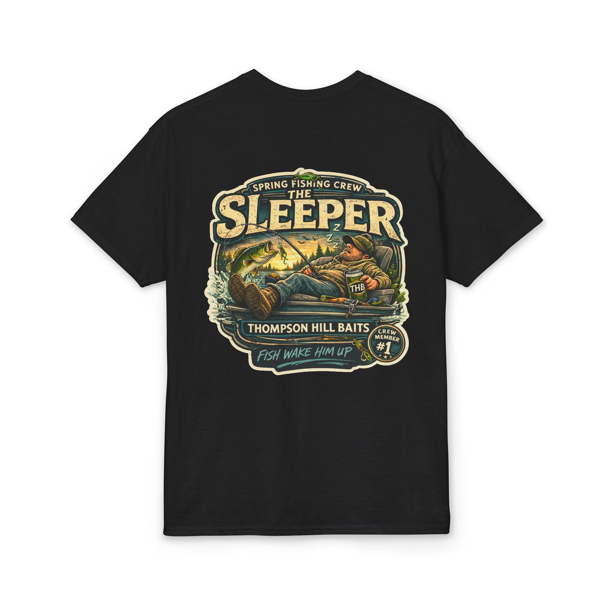 'The Sleeper' Thompson Hill Baits Spring Fishing Crew Vintage Angler Tee