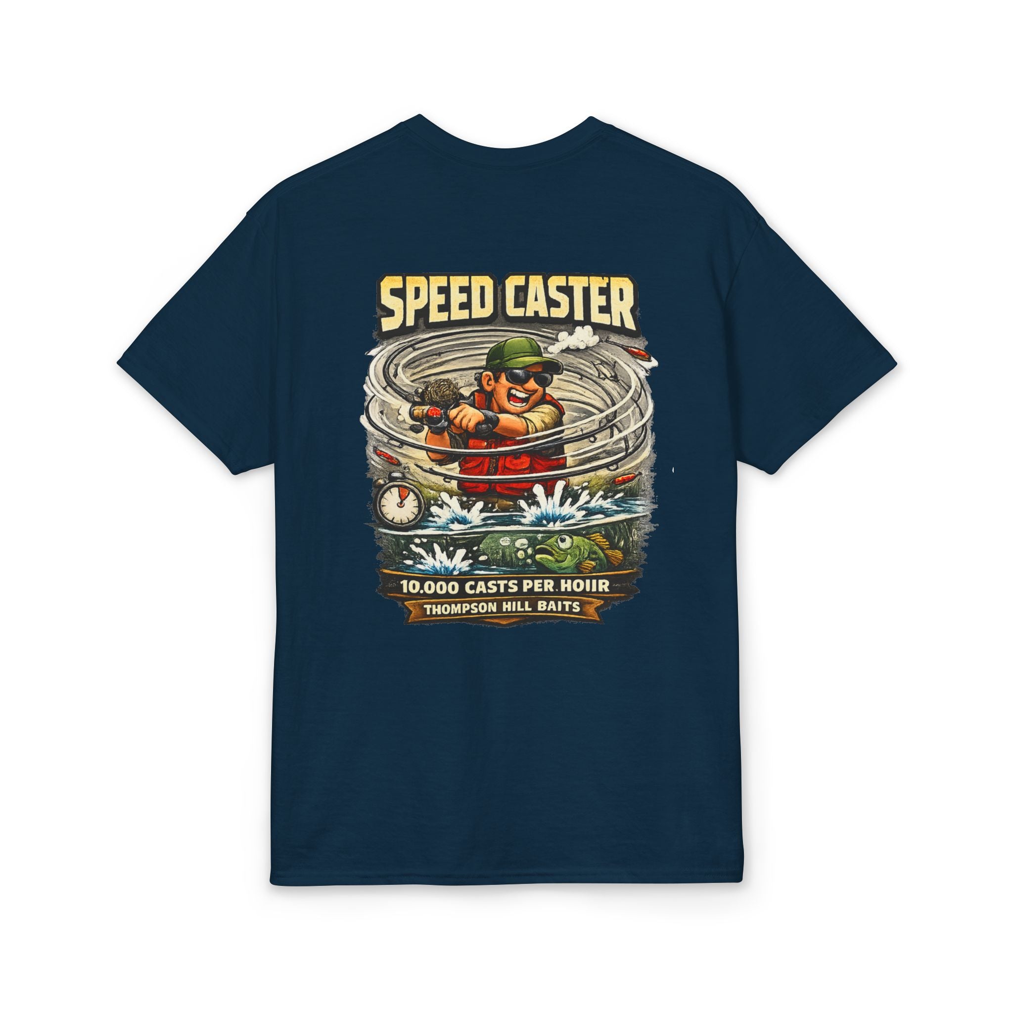'The Speed Caster' Thompson Hill Baits Spring Fishing Crew Vintage Angler Tee