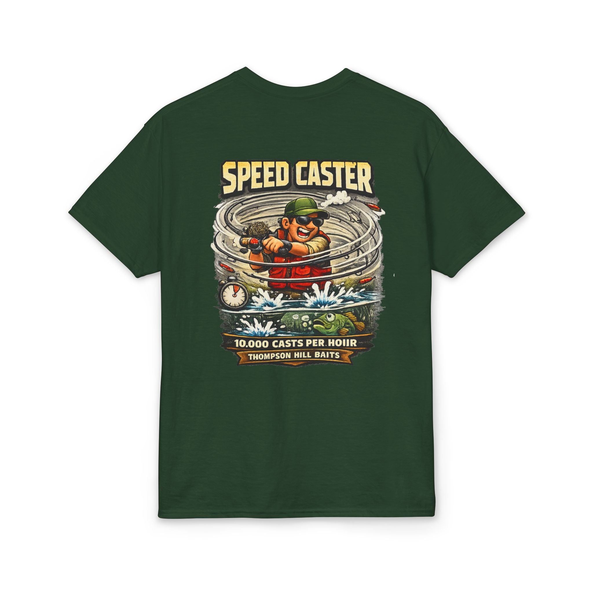'The Speed Caster' Thompson Hill Baits Spring Fishing Crew Vintage Angler Tee